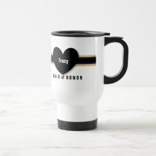 MAID of HONOR Custom Name Scallop Ribbon D6 Travel Mug