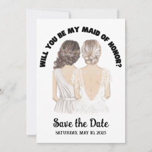 MAID OF HONOR INVITE CARD