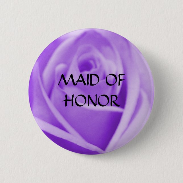 MAID OF HONOR - lavender rose button (Front)