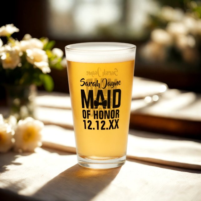 Maid of Honor Name Keepsake Glass (A glass just for your Maid of Honor. Add her name and your wedding date)