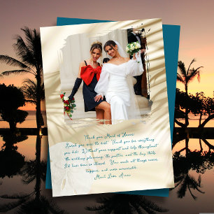 Maid of Honor Tropical Photo Thank You Card