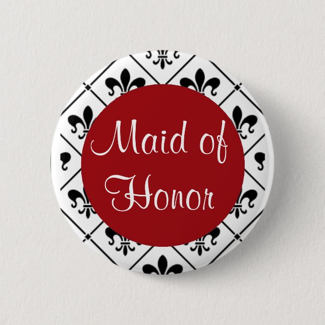 Maid of Honour 6 Cm Round Badge (Front)