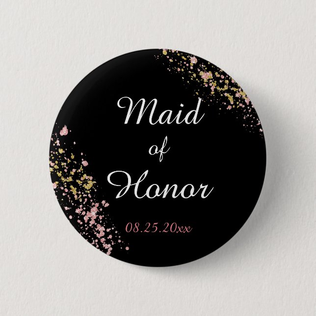 Maid of Honour 6 Cm Round Badge (Front)