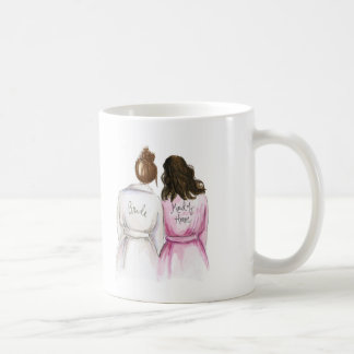 Maid of Honour? Auburn Bun Bride Dark Waves Maid Coffee Mug