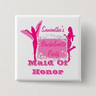 Maid of honour bachelorette party 15 cm square badge