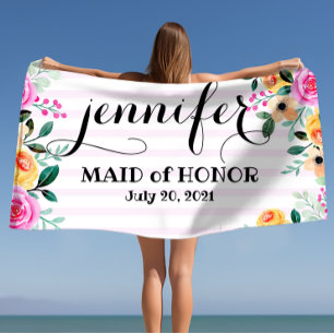 Maid of Honour Bachelorette Personalised  Beach To Towel