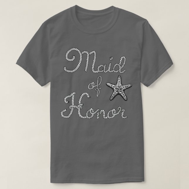 Maid Of Honour Beach Wedding Starfish T-Shirt (Design Front)