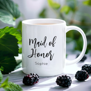 Maid of Honour Black White Wedding Mug