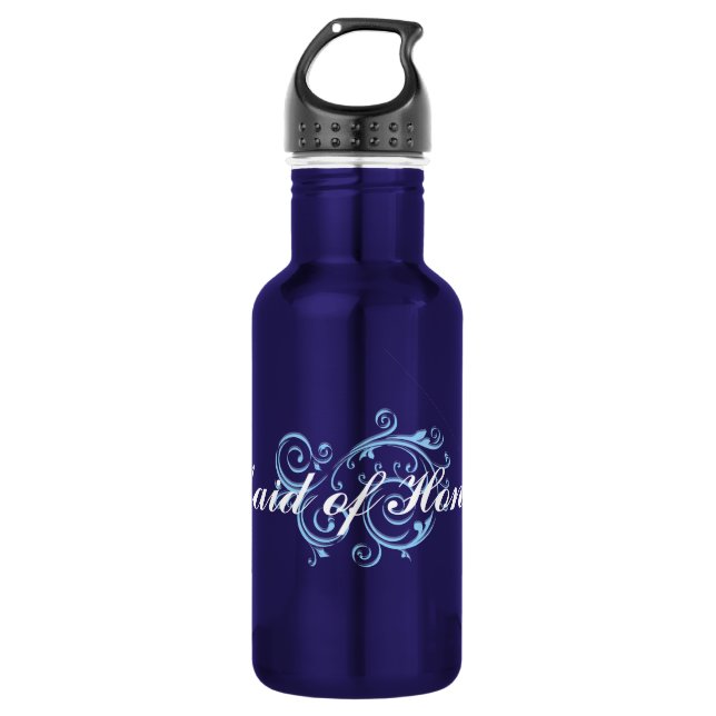 Maid of Honour, Blue Scroll 532 Ml Water Bottle (Front)