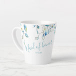 Maid of Honour Blue Watercolor Orchid Mug<br><div class="desc">Add tropical island style to your maid of honour gifts.Elegant floral mug features my original hand painted watercolor orchid in shades of blue, green and yellow. The words "Maid of Honour" are set in hand lettered script typography. Personalise with your wedding date. Watercolor Artwork by artist Victoria Rigali. To see...</div>