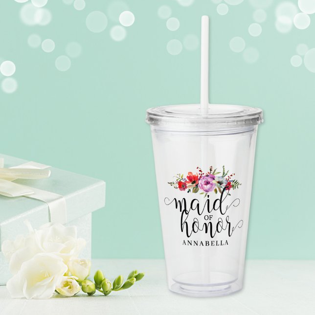 Maid of Honour Bouquet Acrylic Tumbler (Creator Uploaded)