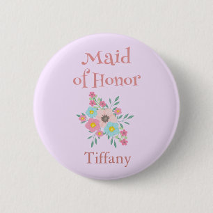 Maid of Honour Bridal Shower 6 Cm Round Badge