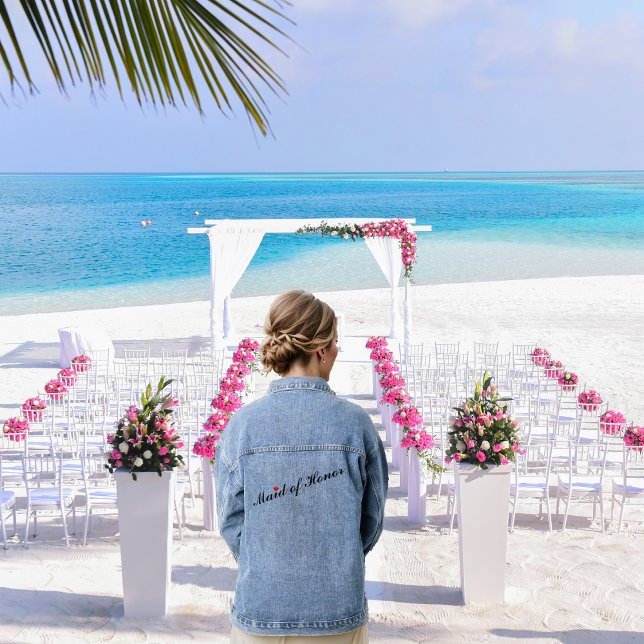 Maid of Honour Bridal Wedding Bachelorette Party Denim Jacket (Maid of Honor Bridal Wedding Bachelorette Party Denim Jacket)