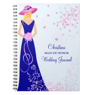 Maid of Honour Bridesmaid Custom Journal Notebook