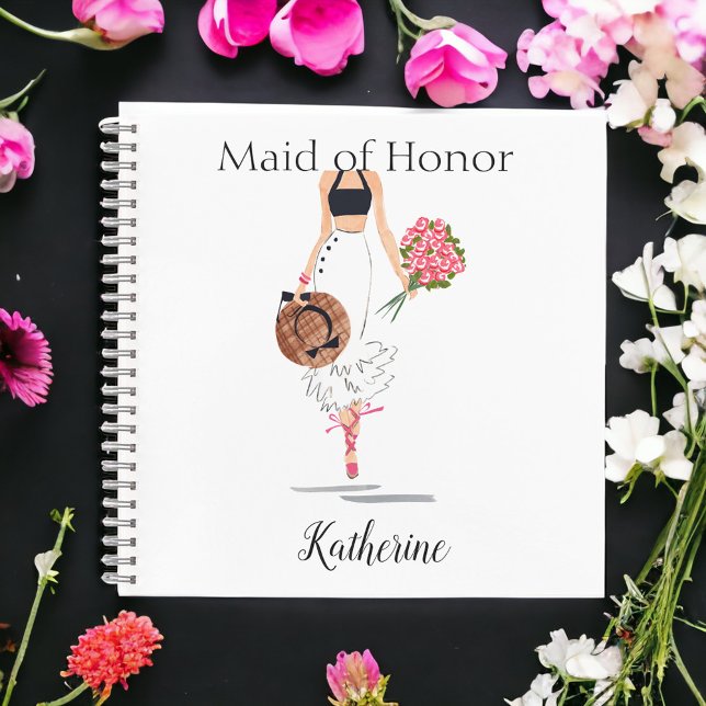Maid of Honour Bridesmaid Stylish Fashion Name Notebook (Creator Uploaded)