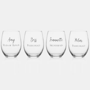 Maid of Honour Bridesmaid Wine Glass Customisable