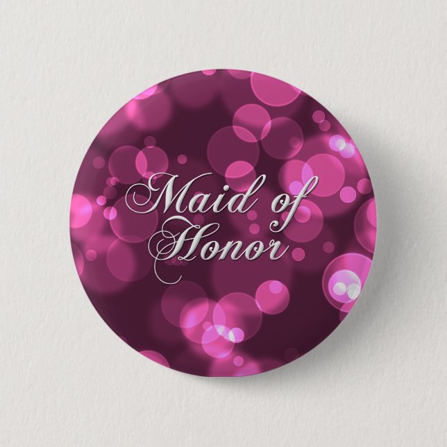 Maid of Honour Button [Pink Bokeh] (Front)