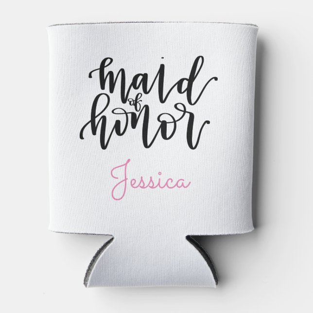 Maid of Honour Can Cooler - Personalise Name (Front)