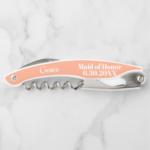Maid of Honour Cantaloupe Wedding Corkscrews