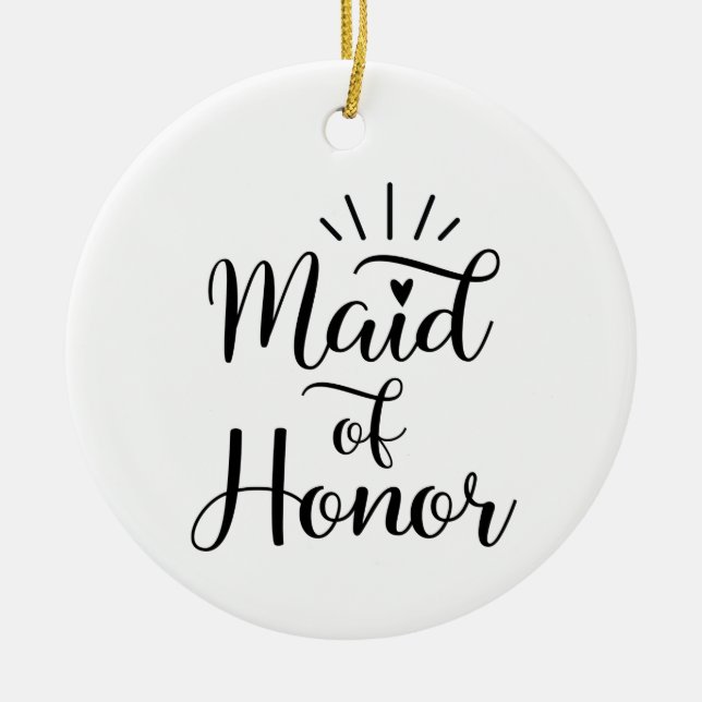 Maid Of Honour Ceramic Tree Decoration (Front)