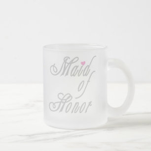 Maid of Honour Classy Greys Frosted Glass Coffee Mug