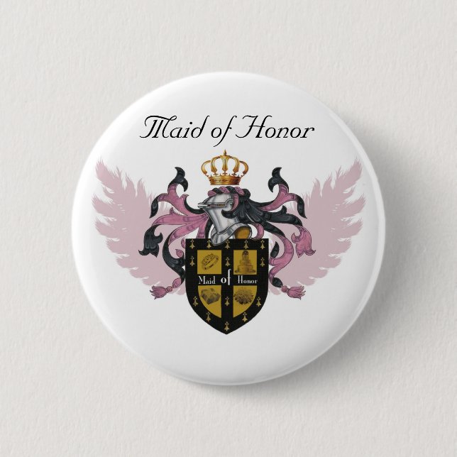 Maid of Honour Crest - Button (Front)
