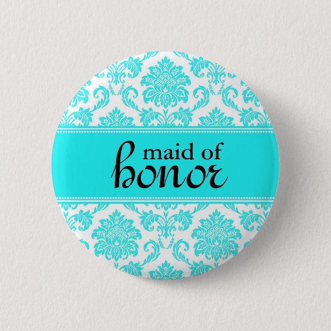 Maid of Honour Damask Button (Front)