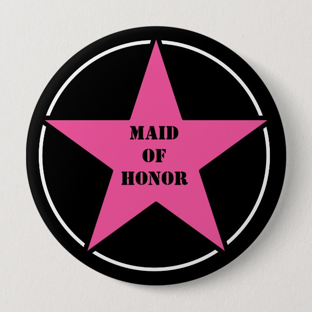 Maid of Honour Disco Cowgirl Bachelorette Party 10 Cm Round Badge (Front)