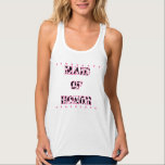 Maid of Honour Disco Cowgirl Bachelorette Party Singlet<br><div class="desc">Celebrate in style with this graphic tank top that's perfect for disco cowgirl themed bachelorette parties. It features the words MAID OF HONOR spelled out in black and white cow hide patterned letters with pink star accents.</div>