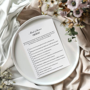 Maid of honour  duties checklist, party info  invitation