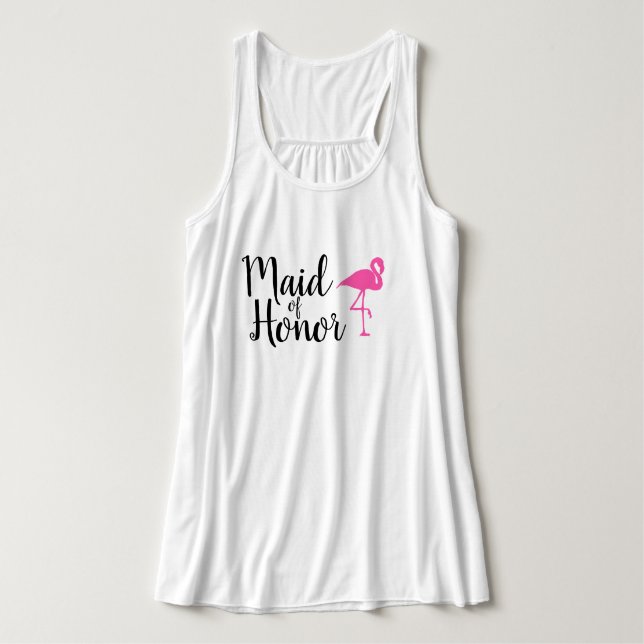 "Maid of Honour"  Flamingo Wedding Tank (Design Front)