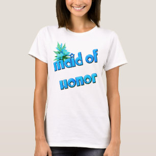 Maid Of Honour Flower Bouquet Cute Wedding Party T-Shirt