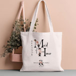 Maid of Honour Flower Letter Boho Floral Wedding Tote Bag<br><div class="desc">Maid of Honour tote bag to personalise for your Maid of Honour. Maid of Honour is lettered with neutral boho floral letters and handwritten script. You can also add the name of the bride and groom and their wedding date, which frames a co-ordinating floral ampersand. Lovely wedding party keepsake gift...</div>