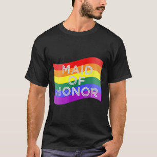 Maid Of Honour Gay Pride Rainbow Flag Wedding Part T-Shirt