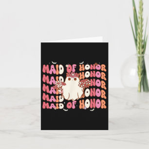 Maid Of Honour Ghost Halloween Spooky Chelorette Card