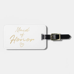 Maid of Honour - Gold faux foil Luggage Tag