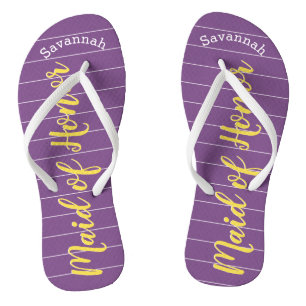 Maid of Honour Golden Yellow and Purple Jandals