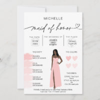 Maid of Honour Info Blush Pink Palette Infographic