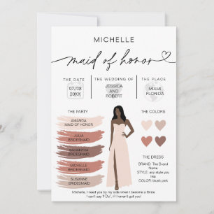 Maid of Honour Info Card Colour Palette Infographi