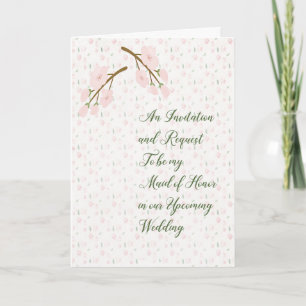 Maid of Honour Invitation Pink Flowers