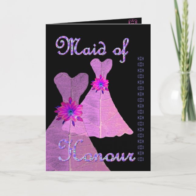 Maid of Honour Invitation - Pink Gowns (Front)