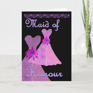 MAID OF HONOUR  Invitation PURPLE Gown