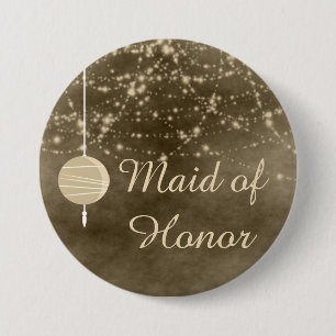 Maid of Honour Ivory Lanterns 7.5 Cm Round Badge