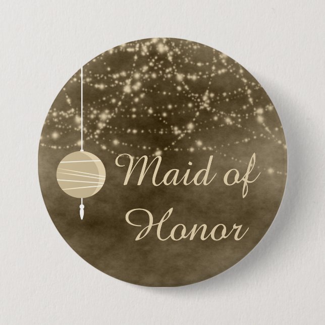 Maid of Honour Ivory Lanterns 7.5 Cm Round Badge (Front)