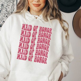 Maid of Honour Magenta Pink Matching Bridal Party Hoodie