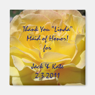 Maid of Honour magnet Thank You magnets Names