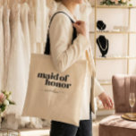 Maid of Honour Minimalist Modern Black Custom Tote Bag<br><div class="desc">Maid of Honour Minimalist Modern Black Custom Tote Bag</div>