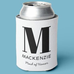 Maid of Honour Monogram Name Can Cooler