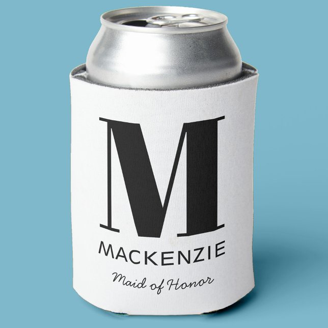 Maid of Honour Monogram Name Can Cooler (Creator Uploaded)