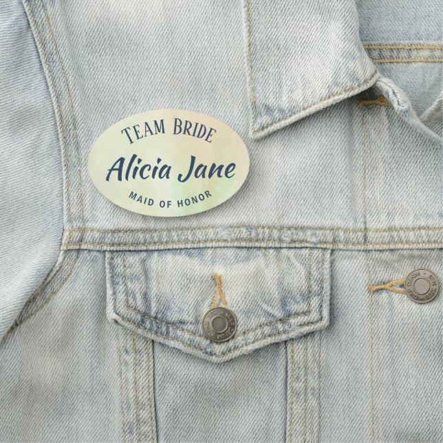 Maid of honour name personalised team bride tag (In Situ)